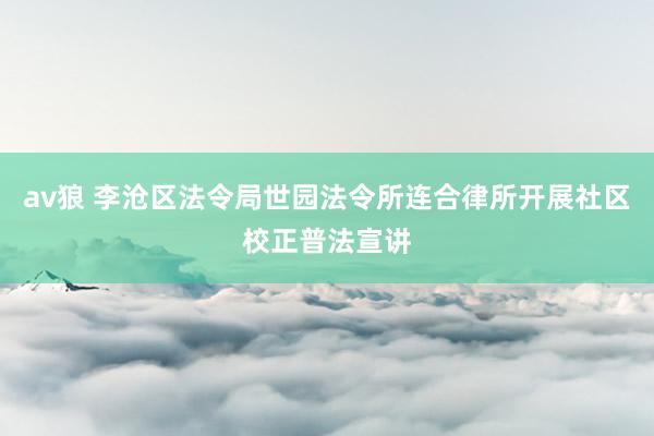 av狼 李沧区法令局世园法令所连合律所开展社区校正普法宣讲