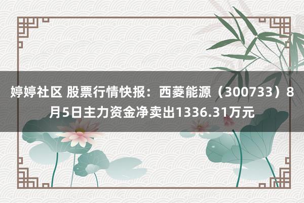 婷婷社区 股票行情快报：西菱能源（300733）8月5日主力资金净卖出1336.31万元