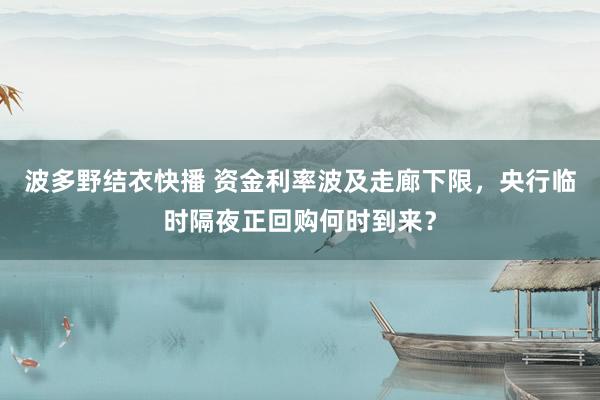 波多野结衣快播 资金利率波及走廊下限，央行临时隔夜正回购何时到来？