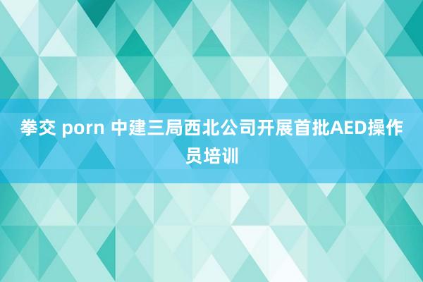 拳交 porn 中建三局西北公司开展首批AED操作员培训