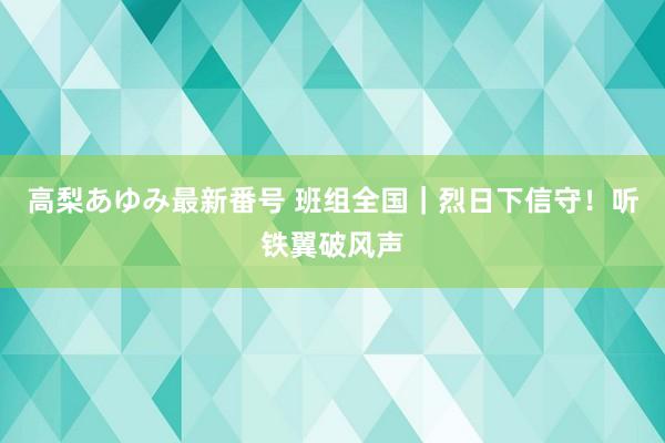 高梨あゆみ最新番号 班组全国｜烈日下信守！听铁翼破风声