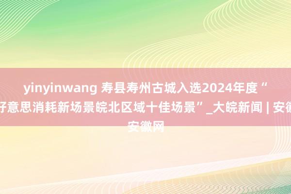 yinyinwang 寿县寿州古城入选2024年度“皖好意思消耗新场景皖北区域十佳场景”_大皖新闻 | 安徽网