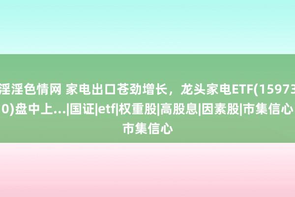 淫淫色情网 家电出口苍劲增长，龙头家电ETF(159730)盘中上...|国证|etf|权重股|高股息|因素股|市集信心